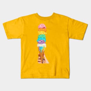 Ice cream lover - rainbow ice cream cone Kids T-Shirt